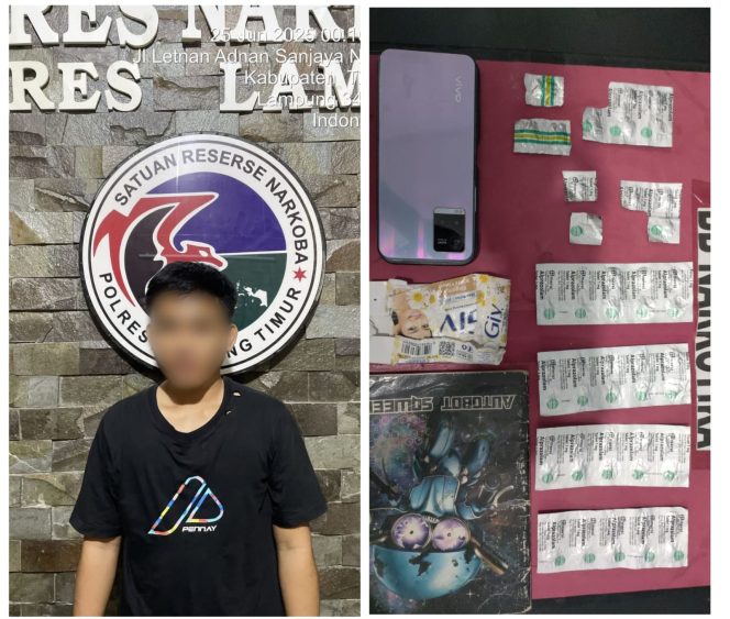 
 Tersandung Obat Terlarang, NA (25) Ditangkap Satnarkoba Polres Lamtim dengan Barang Bukti Mencurigakan
