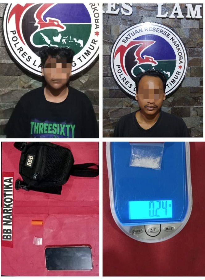 
 Polres Lampung Timur Ciduk Dua Pengedar Sabu, Satu Ditangkap Saat Tengah Malam